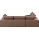 Meridian Comfy Brown Vegan Leather Modular Sectional IMAGE 6