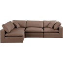Meridian Comfy Brown Vegan Leather Modular Sectional IMAGE 7