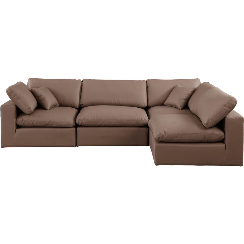 Meridian Comfy Brown Vegan Leather Modular Sectional IMAGE 8