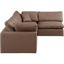 Meridian Comfy Brown Vegan Leather Modular Sectional IMAGE 9