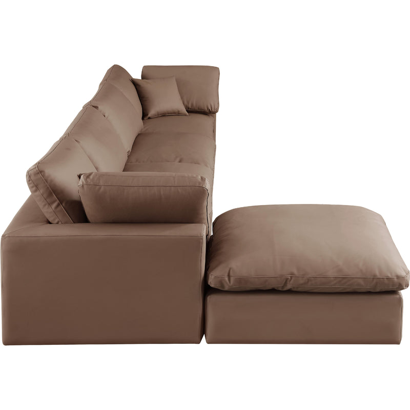 Meridian Comfy Brown Vegan Leather Modular Sectional IMAGE 10