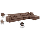 Meridian Comfy Brown Vegan Leather Modular Sectional IMAGE 16