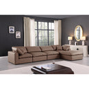 Meridian Comfy Brown Vegan Leather Modular Sectional IMAGE 3