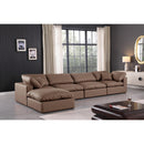 Meridian Comfy Brown Vegan Leather Modular Sectional IMAGE 4