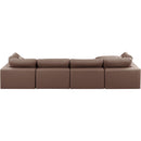 Meridian Comfy Brown Vegan Leather Modular Sectional IMAGE 6