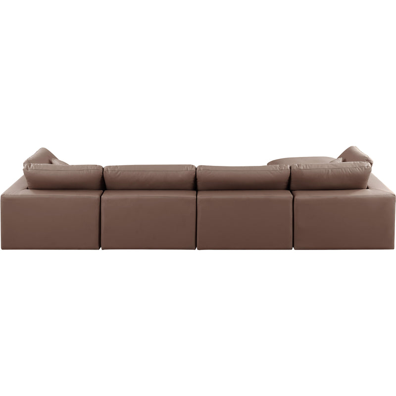Meridian Comfy Brown Vegan Leather Modular Sectional IMAGE 6