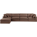 Meridian Comfy Brown Vegan Leather Modular Sectional IMAGE 7