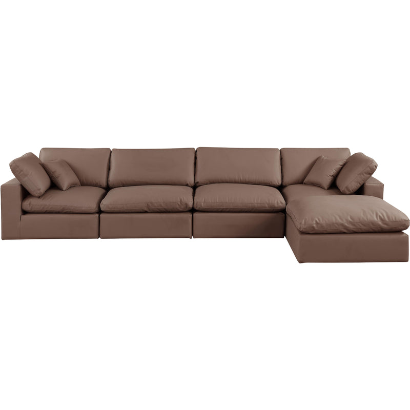 Meridian Comfy Brown Vegan Leather Modular Sectional IMAGE 8