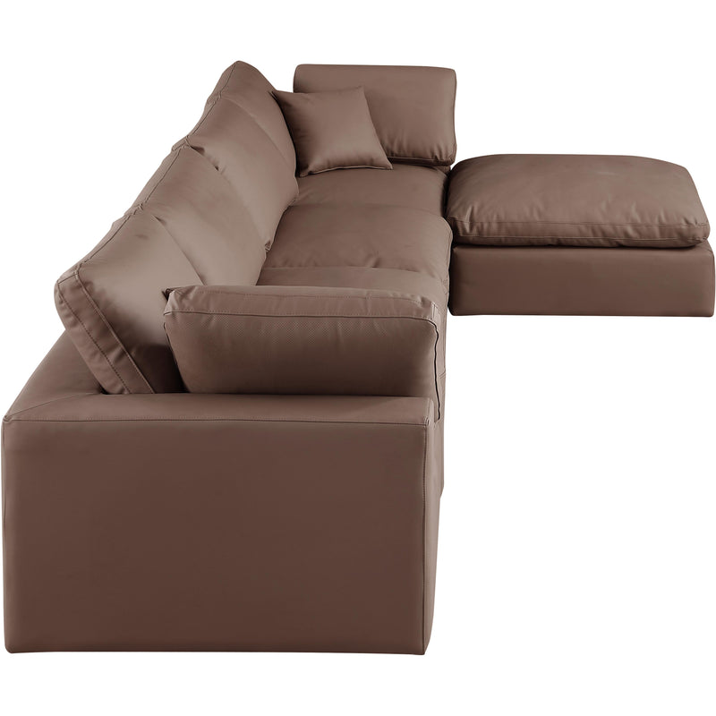 Meridian Comfy Brown Vegan Leather Modular Sectional IMAGE 9