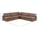 Meridian Comfy Brown Vegan Leather Modular Sectional IMAGE 10
