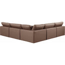 Meridian Comfy Brown Vegan Leather Modular Sectional IMAGE 3