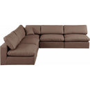 Meridian Comfy Brown Vegan Leather Modular Sectional IMAGE 4