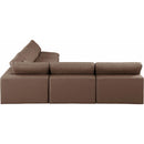 Meridian Comfy Brown Vegan Leather Modular Sectional IMAGE 5