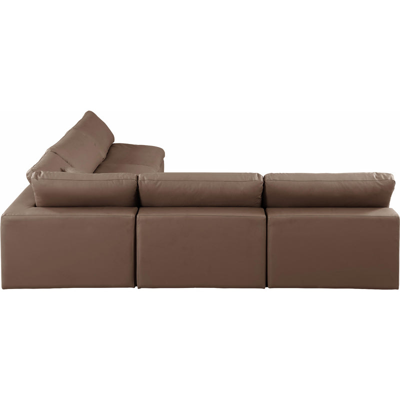 Meridian Comfy Brown Vegan Leather Modular Sectional IMAGE 5