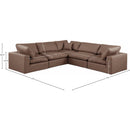 Meridian Comfy Brown Vegan Leather Modular Sectional IMAGE 10