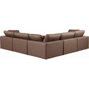 Meridian Comfy Brown Vegan Leather Modular Sectional IMAGE 3