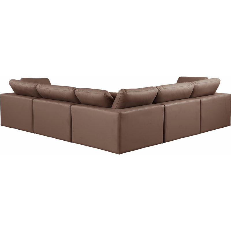 Meridian Comfy Brown Vegan Leather Modular Sectional IMAGE 3