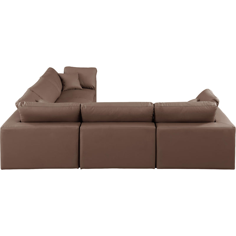 Meridian Comfy Brown Vegan Leather Modular Sectional IMAGE 5