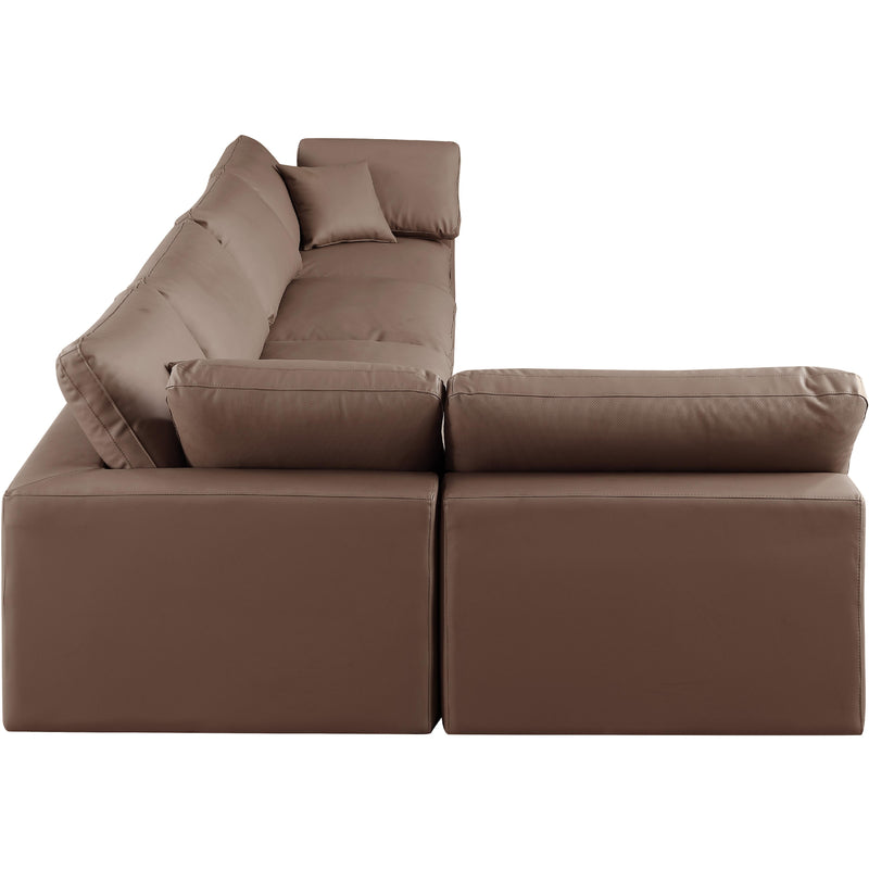 Meridian Comfy Brown Vegan Leather Modular Sectional IMAGE 10