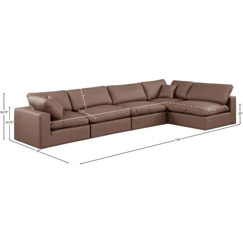 Meridian Comfy Brown Vegan Leather Modular Sectional IMAGE 15