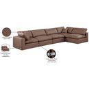 Meridian Comfy Brown Vegan Leather Modular Sectional IMAGE 16