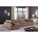 Meridian Comfy Brown Vegan Leather Modular Sectional IMAGE 4