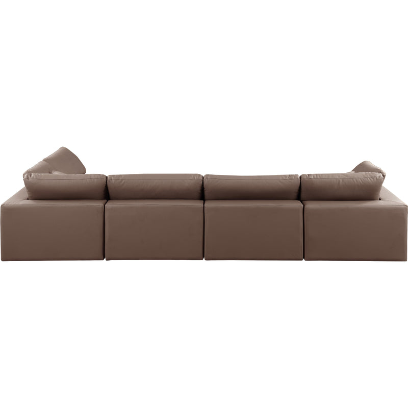Meridian Comfy Brown Vegan Leather Modular Sectional IMAGE 5