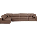 Meridian Comfy Brown Vegan Leather Modular Sectional IMAGE 7