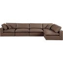 Meridian Comfy Brown Vegan Leather Modular Sectional IMAGE 8