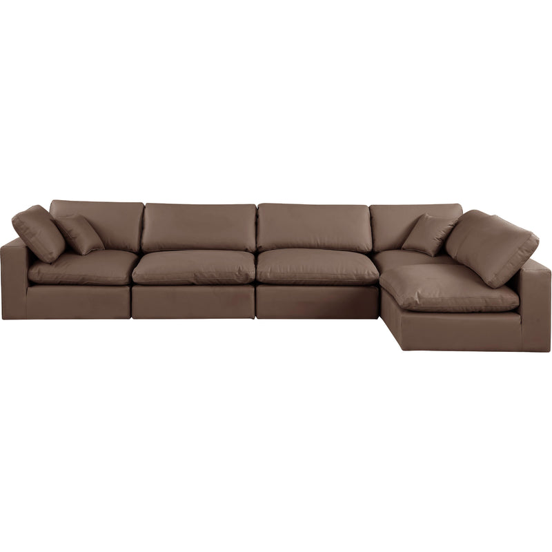 Meridian Comfy Brown Vegan Leather Modular Sectional IMAGE 8