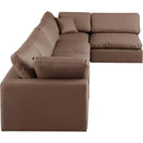 Meridian Comfy Brown Vegan Leather Modular Sectional IMAGE 9