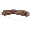 Meridian Comfy Brown Vegan Leather Modular Sectional IMAGE 10