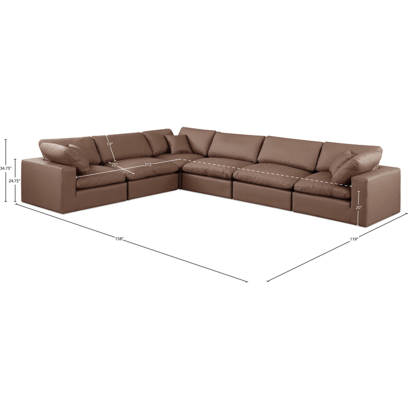 Meridian Comfy Brown Vegan Leather Modular Sectional IMAGE 10