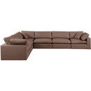 Meridian Comfy Brown Vegan Leather Modular Sectional IMAGE 4