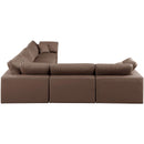 Meridian Comfy Brown Vegan Leather Modular Sectional IMAGE 5