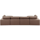 Meridian Comfy Brown Vegan Leather Modular Sectional IMAGE 3