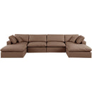 Meridian Comfy Brown Vegan Leather Modular Sectional IMAGE 4