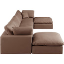Meridian Comfy Brown Vegan Leather Modular Sectional IMAGE 5