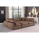 Meridian Comfy Brown Vegan Leather Modular Sectional IMAGE 2