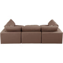 Meridian Comfy Brown Vegan Leather Modular Sectional IMAGE 3