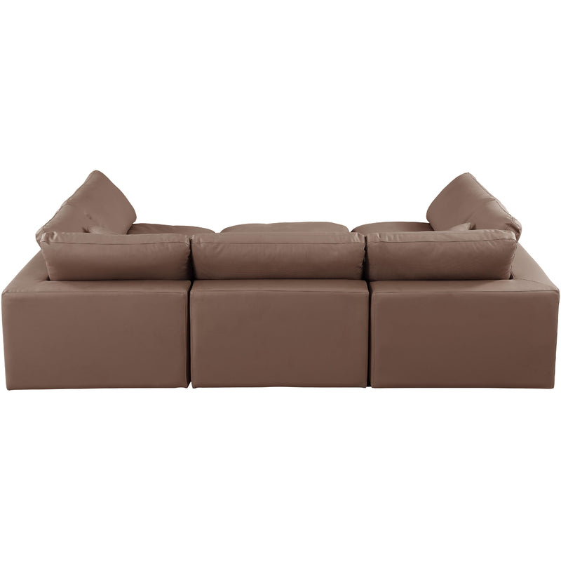 Meridian Comfy Brown Vegan Leather Modular Sectional IMAGE 3