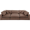Meridian Comfy Brown Vegan Leather Modular Sectional IMAGE 4