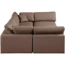 Meridian Comfy Brown Vegan Leather Modular Sectional IMAGE 5