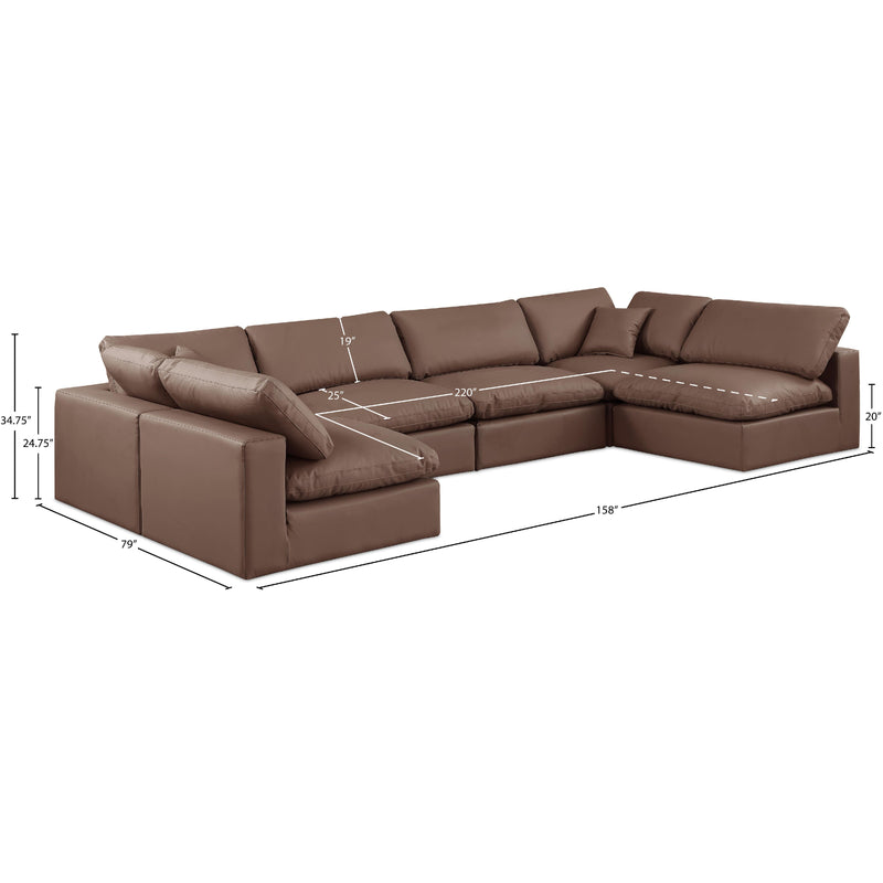 Meridian Comfy Brown Vegan Leather Modular Sectional IMAGE 10