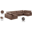 Meridian Comfy Brown Vegan Leather Modular Sectional IMAGE 11