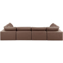 Meridian Comfy Brown Vegan Leather Modular Sectional IMAGE 3