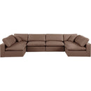 Meridian Comfy Brown Vegan Leather Modular Sectional IMAGE 4