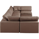 Meridian Comfy Brown Vegan Leather Modular Sectional IMAGE 5