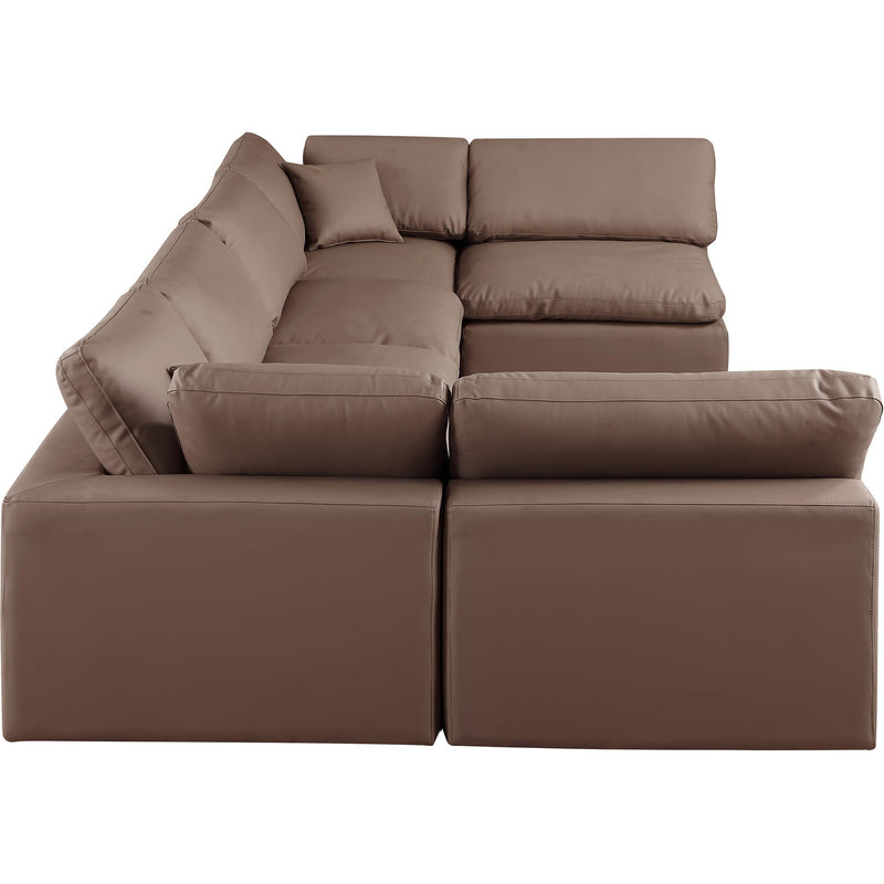 Meridian Comfy Brown Vegan Leather Modular Sectional IMAGE 5