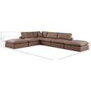 Meridian Comfy Brown Vegan Leather Modular Sectional IMAGE 10